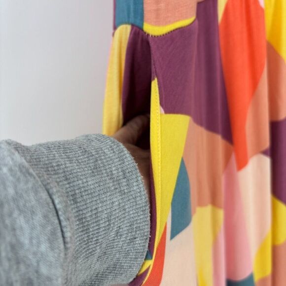 Torrid 5X Plus Maxi Dress Sleeveless Babydoll Artsy Geometric Resort Boho Vibe - Picture 6 of 11